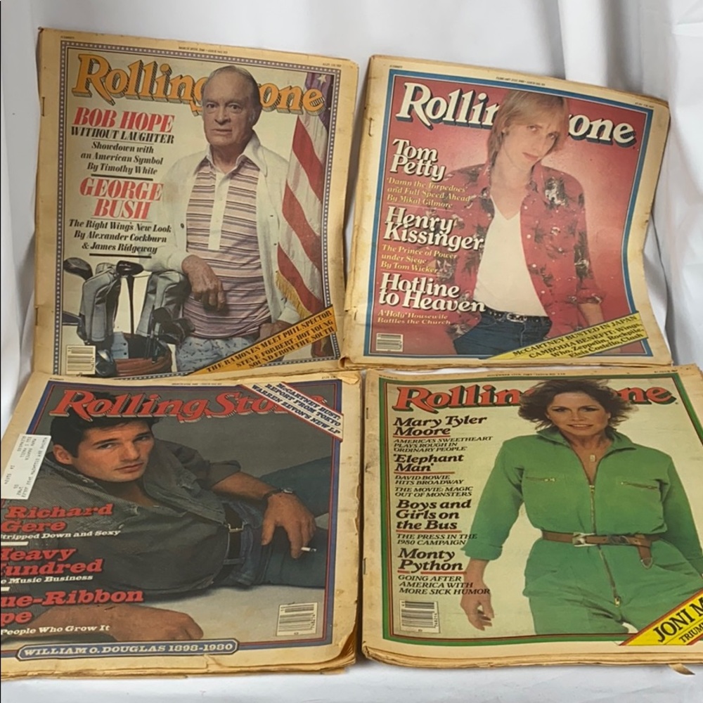 vintage 1980’s rolling stone magazines